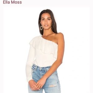 Ella Moss Ivory One Shoulder Sweater SZ S